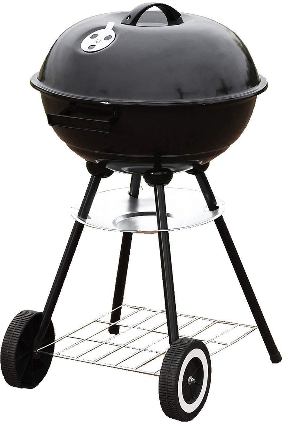 18 Inch Portable Charcoal Grill with Wheels for Outdoor Cooking